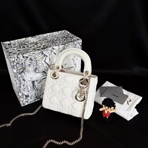 Mini Lady Dior Bag White Cannage Lambskin